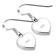 Mother of Pearl Heart Silver Earrings, e314